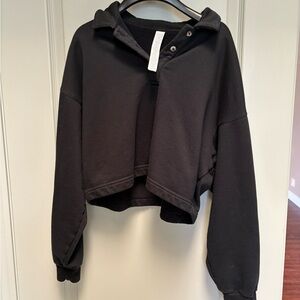 Alo Yoga Black Cropped Women’s Sweatshirt Size SP